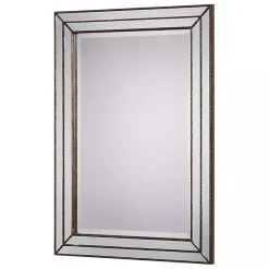 Clearance Kirklands Home Bronze Metallic Grooved Texture Wall Mirror Brown