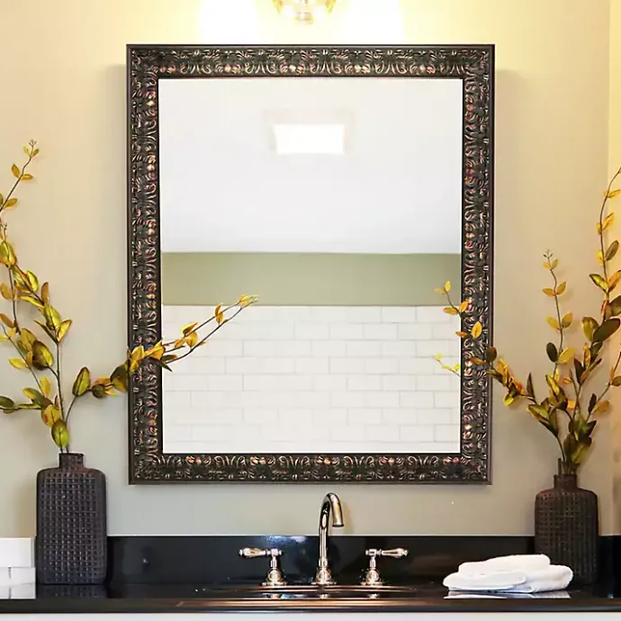 Kirklands Home Bronze Ornate Beveled Framed Wall Mirror
