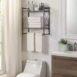 Hot Kirklands Home Bronze 2-Tier Utility Shelf Brown