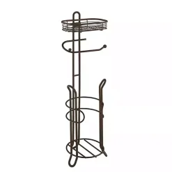 Discount Kirklands Home Bronze Toilet Paper Storage Stand with Basket Brown