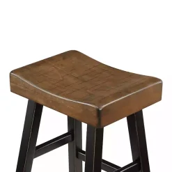 New Kirklands Home Brown & Wood Counter Stools, Set of 2 Black