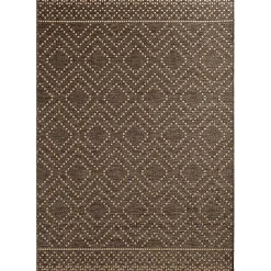 Kirklands Home Adelaide Diamond Outdoor Area Rug, 5x7 Brown