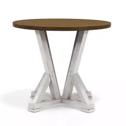Discount Kirklands Home Brown and Antique White Wood Counter Table