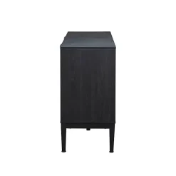 Hot Kirklands Home Brown and Black Wood Chevron 4-Door Sideboard