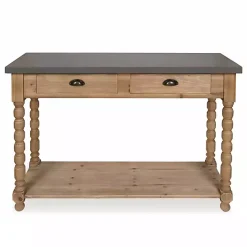 Sale Kirklands Home Brown and Gray Wood 2-Drawer Console Table