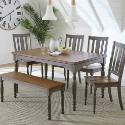 New Kirklands Home and Gray Wooden Dining Chairs, Set of 2 Brown