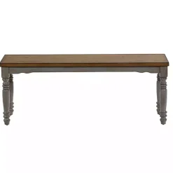 New Kirklands Home and Gray Wooden Dining Bench Brown