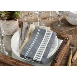 Hot Kirklands Home and White Striped Napkins, Set of 4 Brown