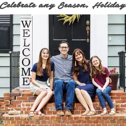 Kirklands Home Brown and White Welcome Home Two-Sided Porch Board