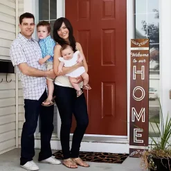 Kirklands Home Brown and White Welcome Home Two-Sided Porch Board