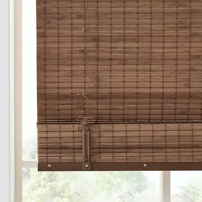 Sale Kirklands Home Bamboo Light Filtering Roman Shade, 29 in. Brown