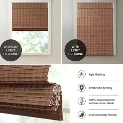 Discount Kirklands Home Bamboo Light Filtering Roman Shade, 35 in. Brown