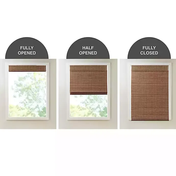Discount Kirklands Home Bamboo Light Filtering Roman Shade, 35 in. Brown
