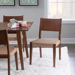 Online Kirklands Home Basketweave Wood Dining Chairs, Set of 2 Brown