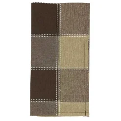 Clearance Kirklands Home Brown Block Stitched Napkins, Set of 4