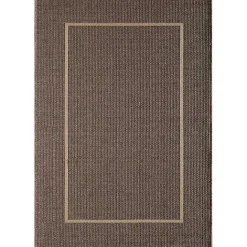 Discount Kirklands Home Bordered Outdoor Area Rug, 6x9 Brown