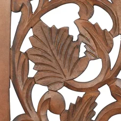 Outlet Kirklands Home Botanical Wood Panel Wall Plaque Brown