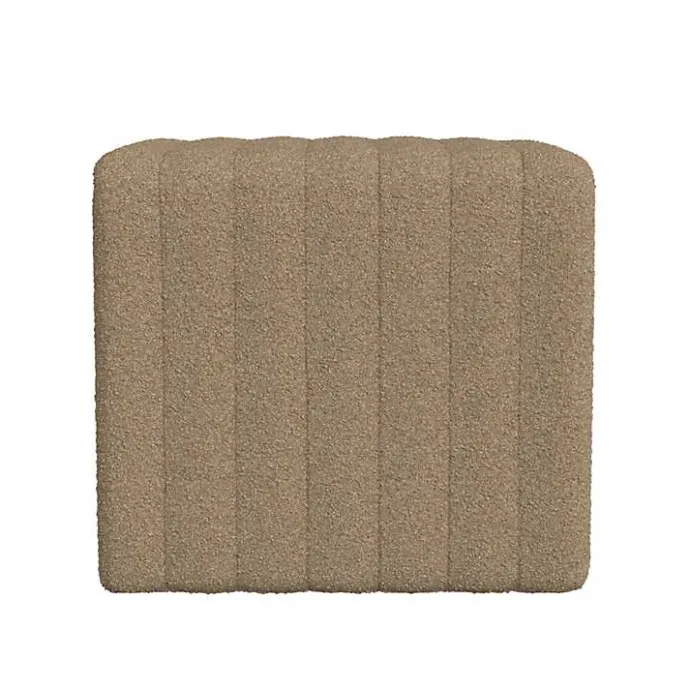 Best Kirklands Home Boucle Channeled Upholstered Ottoman Brown