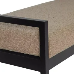 Hot Kirklands Home Boucle Upholstered Metal Frame Bench Brown