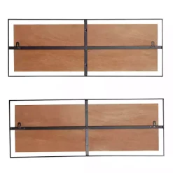 New Kirklands Home Chevron Wood Wall Plaques, Set of 2 Brown