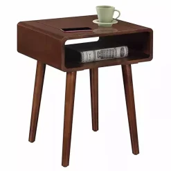 Best Kirklands Home Curved Edge Open Shelf Accent Table Brown