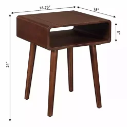 Best Kirklands Home Curved Edge Open Shelf Accent Table Brown