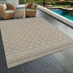 Best Kirklands Home Diamond Lattice Indoor/Outdoor Rug, 8x10 Brown