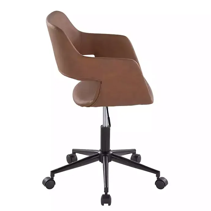 Clearance Kirklands Home Faux Leather & Black Marshall Office Chair Brown