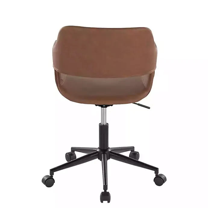 Clearance Kirklands Home Faux Leather & Black Marshall Office Chair Brown