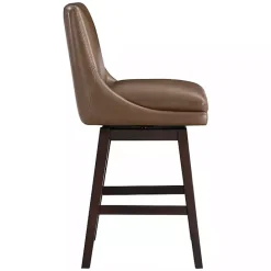 New Kirklands Home Faux Leather Alli Swivel Counter Stool Brown