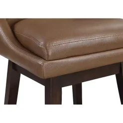 New Kirklands Home Faux Leather Alli Swivel Counter Stool Brown