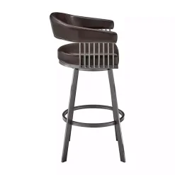 Outlet Kirklands Home Faux Leather Chelsea Swivel Bar Stool Brown
