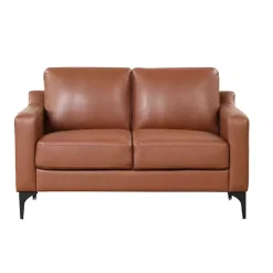 Sale Kirklands Home Faux Leather Fletcher Loveseat Brown