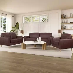 Hot Kirklands Home Faux Leather Lyon Loveseat Brown