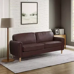 Sale Kirklands Home Faux Leather Lyon Sofa Brown