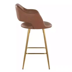 Sale Kirklands Home Faux Leather Marge Counter Stools, Set of 2 Brown