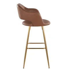 Discount Kirklands Home Faux Leather Marge Bar Stools, Set of 2 Brown