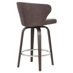 Online Kirklands Home Faux Leather Mynette Swivel Stool, 40 in. Brown