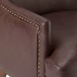 Clearance Kirklands Home Faux Leather Ophelia Accent Chair Brown