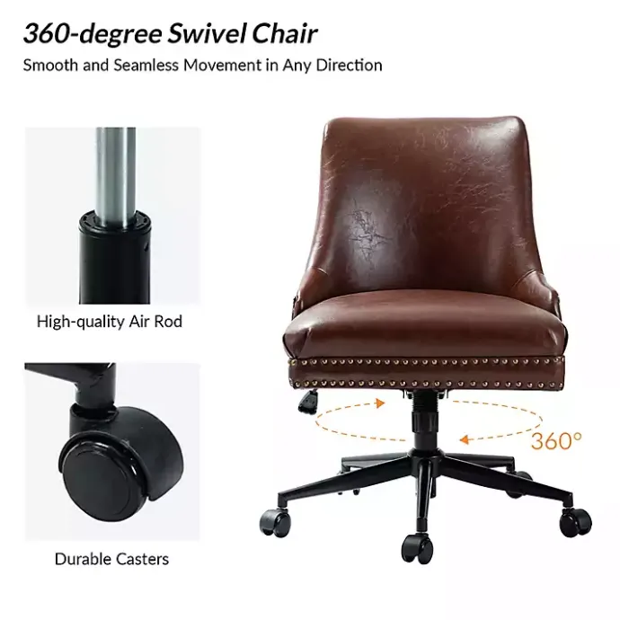 Clearance Kirklands Home Faux Leather Rocking Office Chair Brown