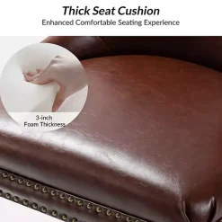 Clearance Kirklands Home Faux Leather Rocking Office Chair Brown
