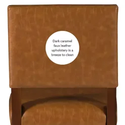 Sale Kirklands Home Brown Faux Leather Square Classic Bar Stool Tan