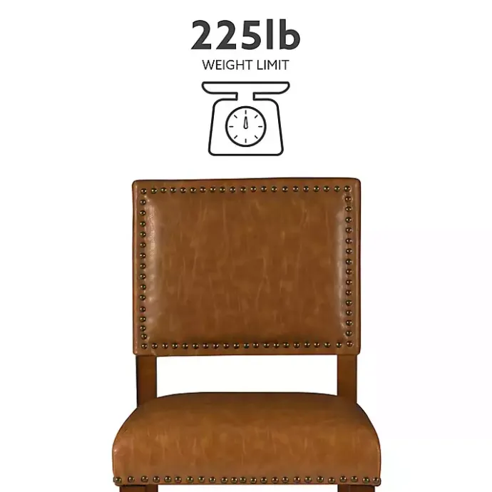 Sale Kirklands Home Brown Faux Leather Square Classic Bar Stool Tan