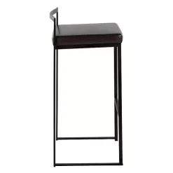 Best Kirklands Home Faux Leather Stackable Bar Stools, Set of 2 Brown