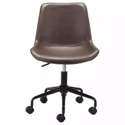 Outlet Kirklands Home Faux Leather Swivel Office Chair Brown