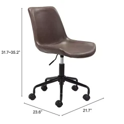 Outlet Kirklands Home Faux Leather Swivel Office Chair Brown