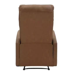 Outlet Kirklands Home Faux Leather Upholstered Slim Recliner Brown