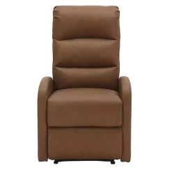 Outlet Kirklands Home Faux Leather Upholstered Slim Recliner Brown
