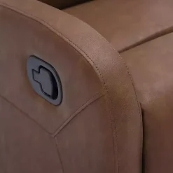 Outlet Kirklands Home Faux Leather Upholstered Slim Recliner Brown