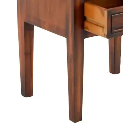 New Kirklands Home Fir Wood Tiered Side Table Brown